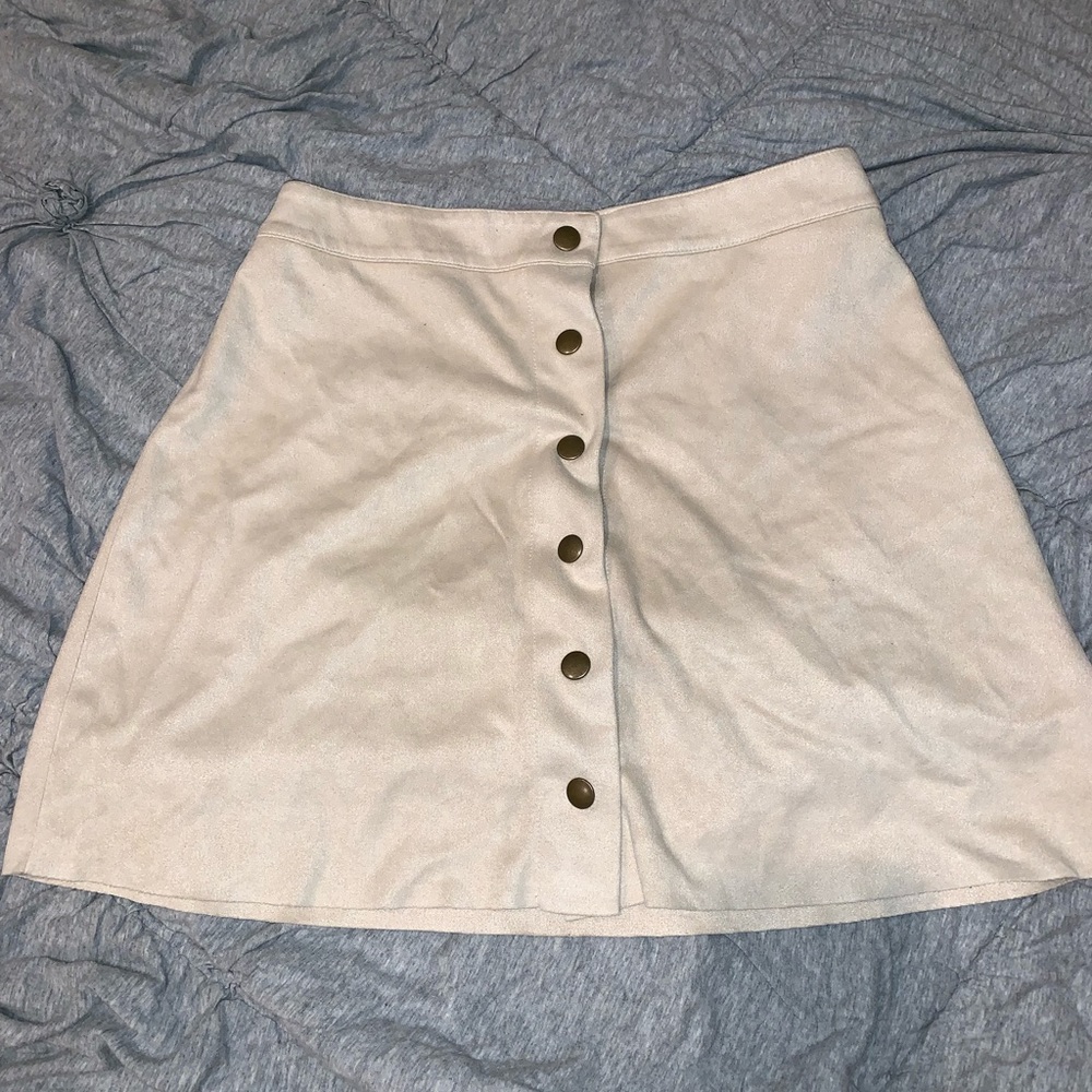 Button up Suede Skirt